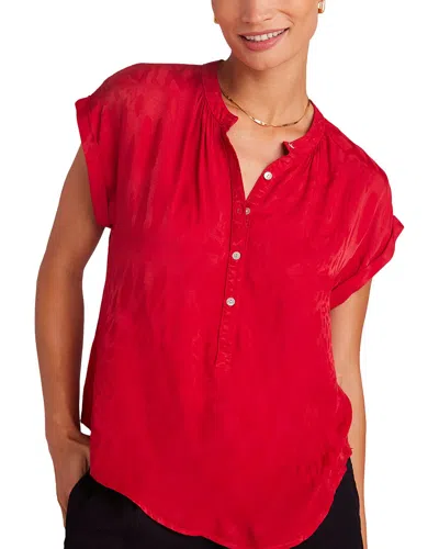 Bella Dahl Cap Sleeve Henley In Pink