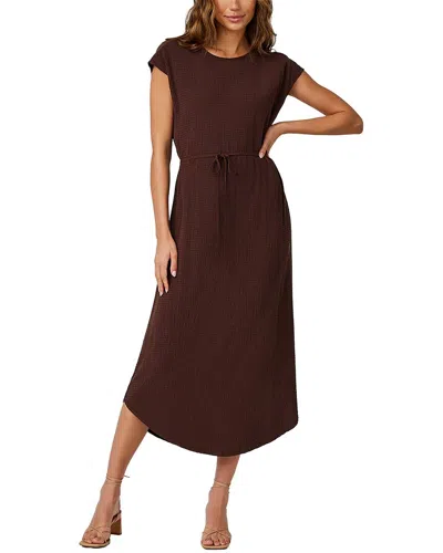 Bella Dahl Cap Sleeve Midi Dress In Brown