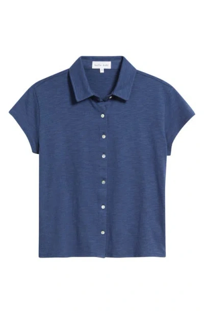 Bella Dahl Cap Sleeve Shirt In Blue