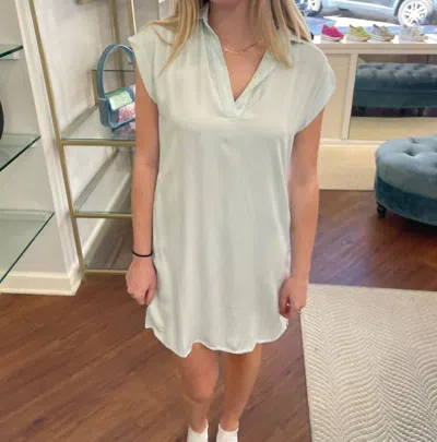 Bella Dahl Cap Sleeve V-neck Dress In Seafoam