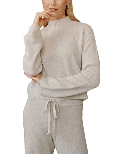 Bella Dahl Cashmere & Wool Mock Neck Sweater In Neutral