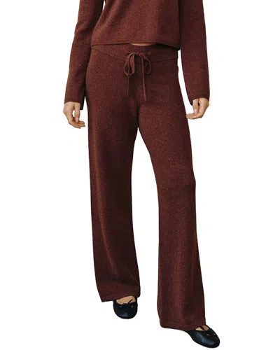 Bella Dahl Cashmere & Wool Wide Leg Sweatpant In Brown
