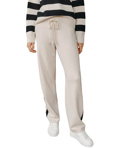 Bella Dahl Cashmere & Wool-blend Straight Leg Sweatpant In Oatbl-oat & Black