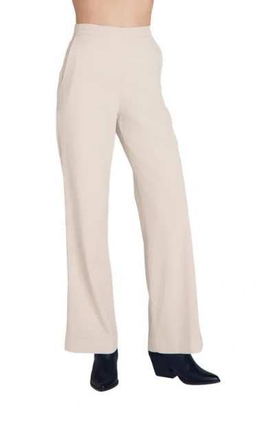 Bella Dahl Catalina Pull-on Flat Front Wide Leg Pants In Neutral