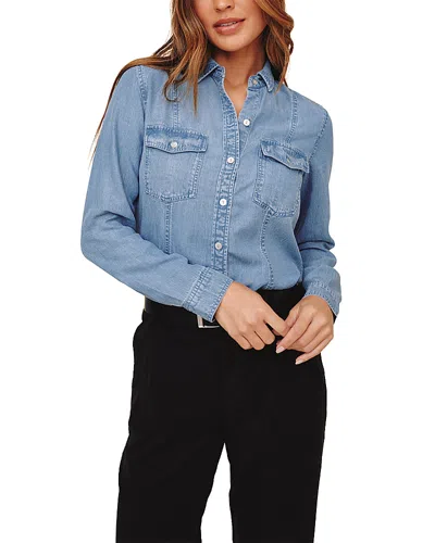 Bella Dahl Chambray Seamed Shirt In Blue