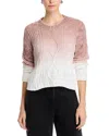 Bella Dahl Cable Crew Neck Sweater In Mocha Ombre Dye In Mocha Ombre Dye
