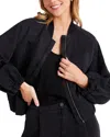Bella Dahl Chloe Clean Linen Blend Bomber Jacket In Black