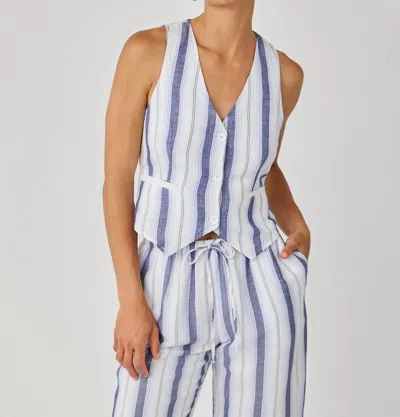 Bella Dahl Cinch Back Vest In Coastal Ombre In Blue