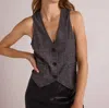 Bella Dahl Cinch Back Vest In Glencheck Plaid In Multi