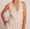 Bella Dahl Cinch Back Vest In Linen Sand In Multi