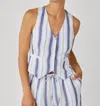 Bella Dahl Cinch Back Vest In Stripe In Multi
