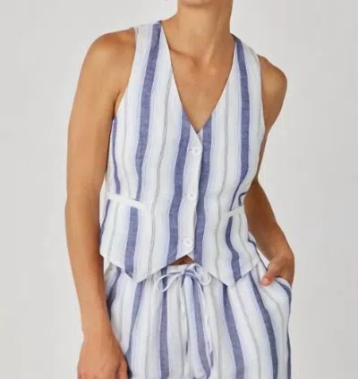 Bella Dahl Cinch Back Vest In Stripe In Multi