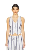 Bella Dahl Coastal Stripe Vest In White