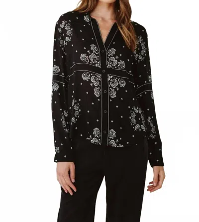 Bella Dahl Classic Button Down Bandana Shirt In Bandana Print In Black