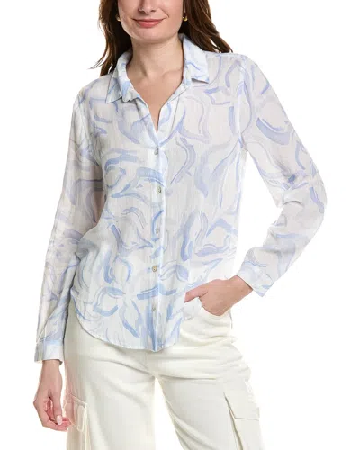 Bella Dahl Classic Button Down Shirt In Waves Floral Print In Multi