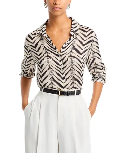 Bella Dahl Classic Button Down Shirt In Batik Chevron