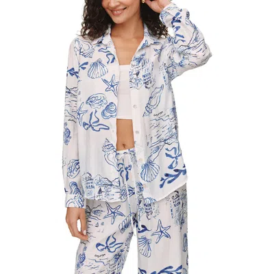 Bella Dahl Classic Button Down Shirt In Riviera Print In Multi