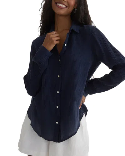 Bella Dahl Clean Front Button Down Shirt In Blue