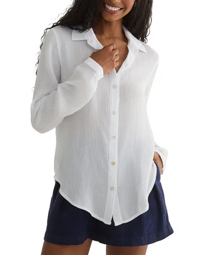 Bella Dahl Clean Front Button Down Shirt In White