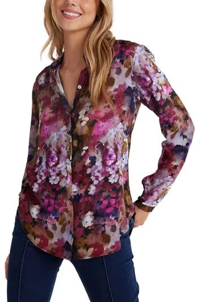 Bella Dahl Clean Front Hipster Shirt In Twilight Fleur Print