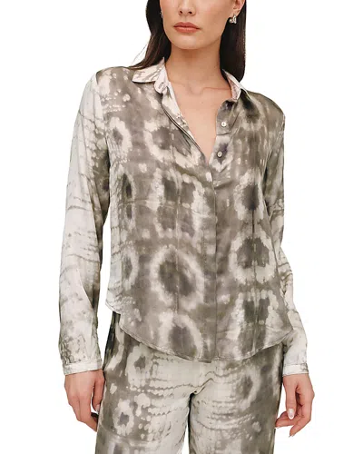 Bella Dahl Clean Hidden Placket Shirt In Gray