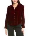 Bella Dahl Clean Silk-blend Shirt In Red