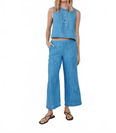 Bella Dahl Clean Waist Denim Pants In Island Blue Wash