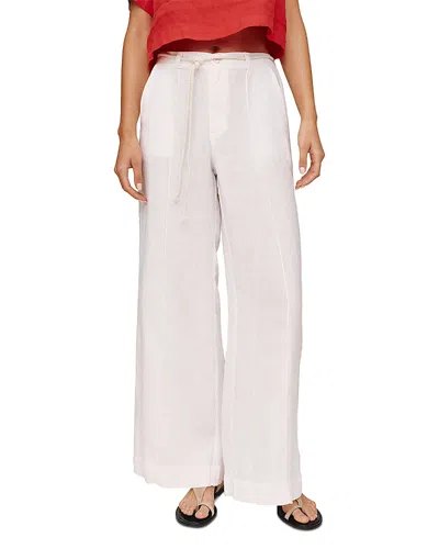 Bella Dahl Clean Waist Pintuck Wide Leg Pants In White