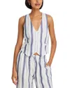 Bella Dahl Coastal Stripe Vest In Costal Ombre Stripe