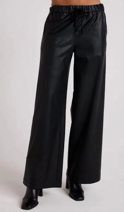 Bella Dahl Coated Faux Leather Wide Leg Pant In Black