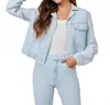 Bella Dahl Coco Frayed Mix Denim Jacket In Tlsuw