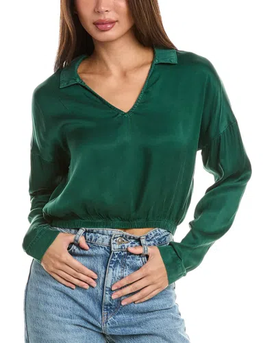 Bella Dahl Collar V-neck Pullover In Green