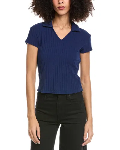 Bella Dahl Collared Crop Top In Black