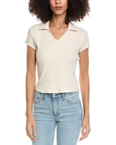 Bella Dahl Collared Crop Top In Neutral