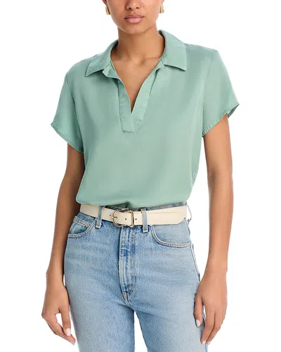 Bella Dahl Collared Top In Clean Sage
