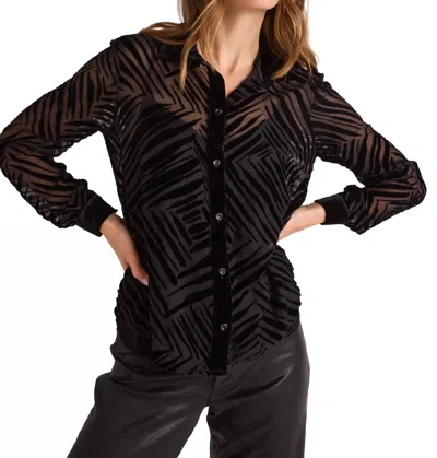 Bella Dahl Contrast Button Down Shirt Top In Black
