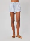 Bella Dahl Contrast Tie Flowy Shorts In Blue Sky Stripe In Blue