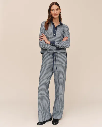 Bella Dahl Contrast Wide Leg Pants In Gray