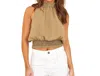 Bella Dahl Cora Smocked Halter Top In Agave In Brown