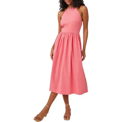 Bella Dahl Cotton Blend Midi Dress In Hibiscus Pink