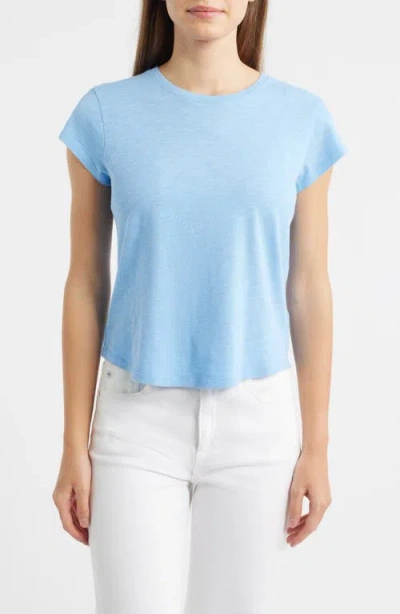 Bella Dahl Cotton Blend Slub Baby Tee In Blue