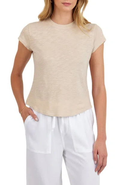 Bella Dahl Cotton Blend Slub Baby Tee In Neutral