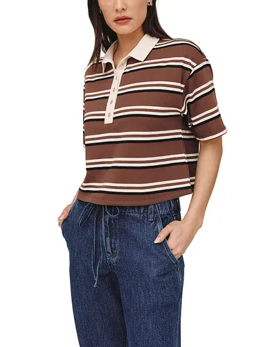 Bella Dahl Cotton Crop Polo Tee In Multi
