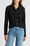 Bella Dahl Button Front Knit Top In Black