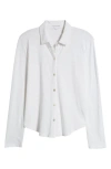 Bella Dahl Cotton Knit Button-up Shirt In White