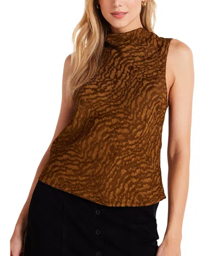 Bella Dahl Cowl Neck Bias Top In Animal Print
