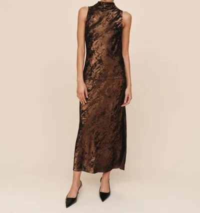 Bella Dahl Cowl Neck Bias Top In Bronze Shimmer In Gold