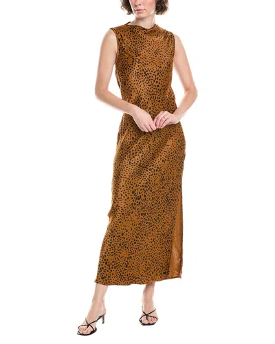 Bella Dahl Cowl Neck Midi Dress In Brown