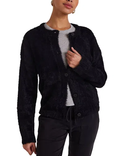 Bella Dahl Crew Neck Cardigan In Black