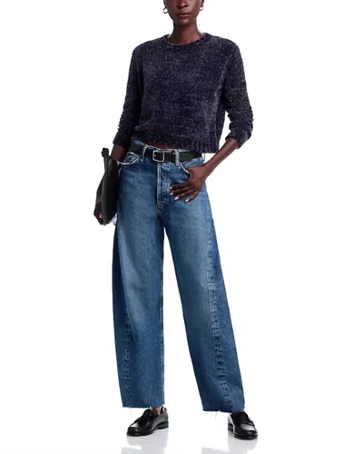 Bella Dahl Crew Neck Chenille Sweater In Galaxy Smoke In Multi